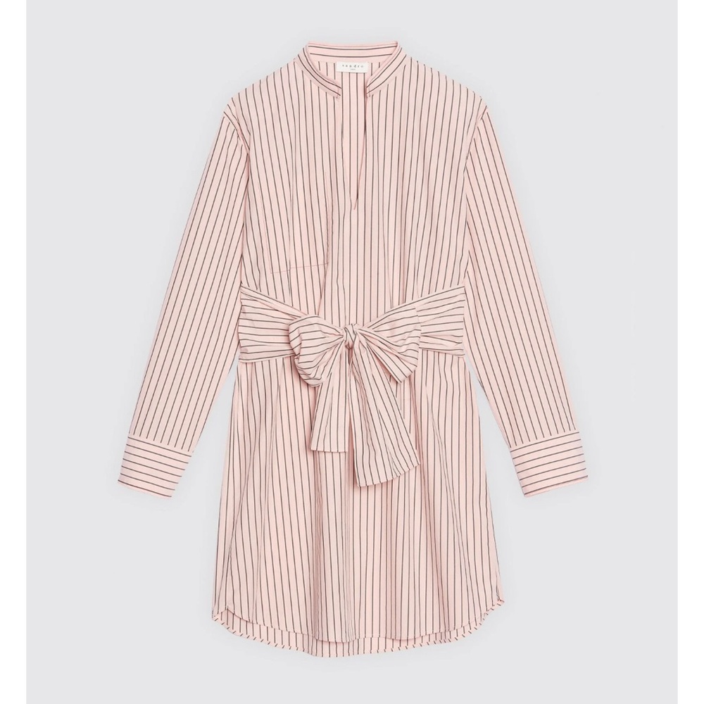 Sandro Striped Tie-front Shirt Dress
